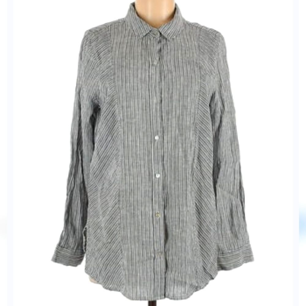 Artisan Ny Black and White Striped Top
